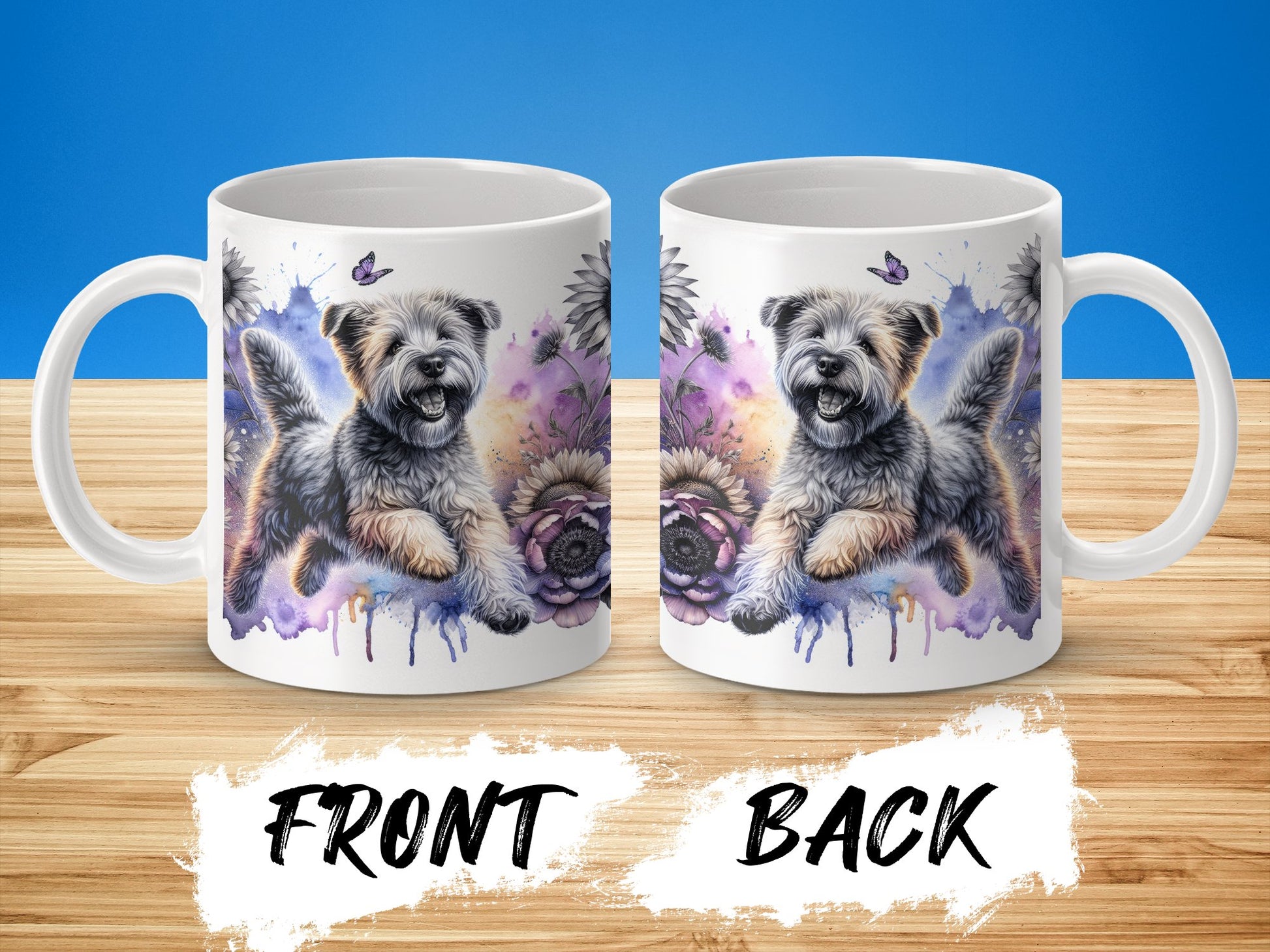 Adorable Dog Design Front Back Coffee Mug product