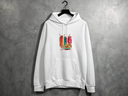 Samurai Versus Demons Graphic Novelty Unisex Hoodie - Design & Vybe