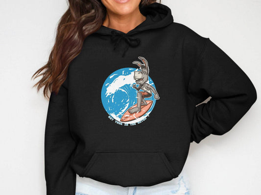 Donkey Surfing Adventure Graphic Print Hoodie - Design & Vybe