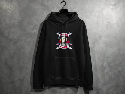 Proud American Papa USA Flag Bald Eagle Sweater - Design & Vybe