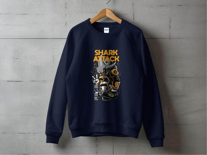 Shark Attack Graphic Illustration Inspired Design Sweater - Design & Vybe