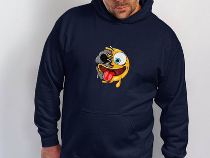 Skull And Emoji Face Combination Funky Design Hoodie - Design & Vybe
