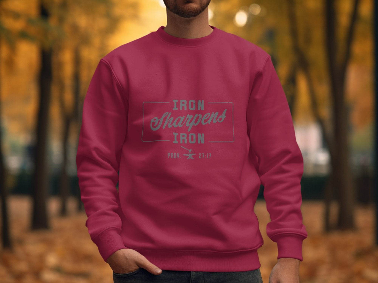 Iron Sharpens Iron Proverbs Quote Graphic Design Sweater - Design & Vybe