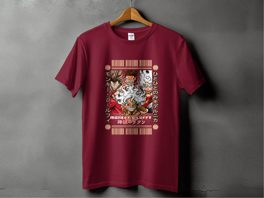 Three Poses Monkey D Luffy Character Anime Inspired T-Shirt - Design & Vybe