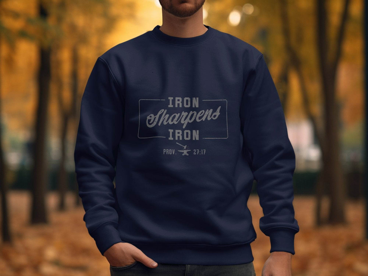 Iron Sharpens Iron Proverbs Quote Graphic Design Sweater - Design & Vybe