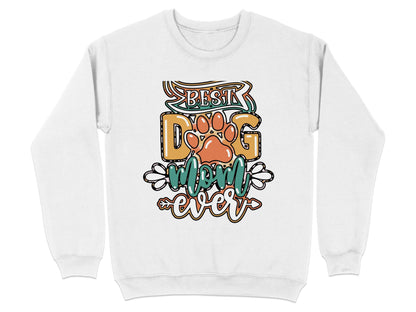 Best Dog Mom Ever Pet Paw Print Design Graphic Sweater - Design & Vybe