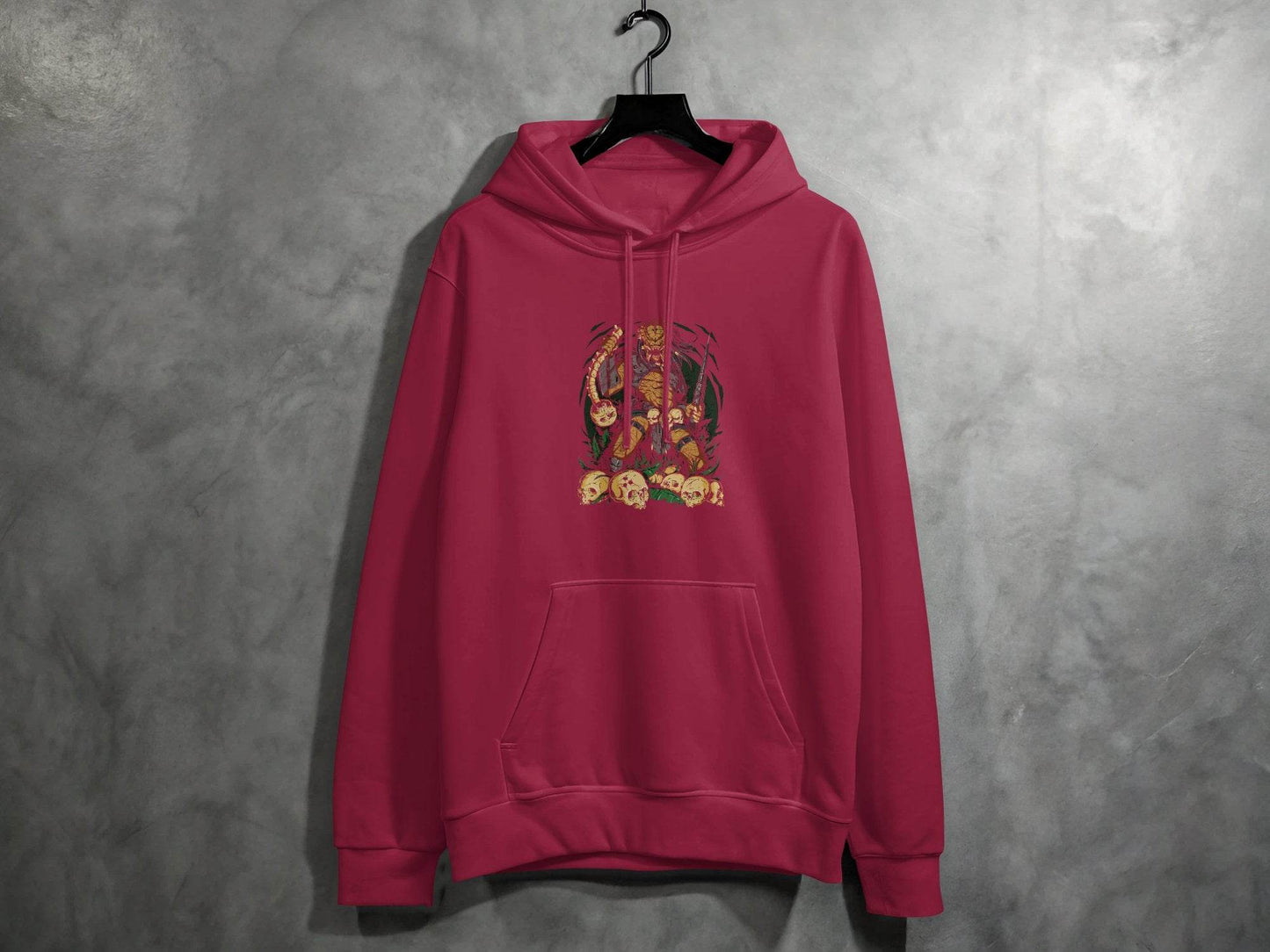 Alien Hunter Predator Weapon In Skulls Design Graphic Hoodie - Design & Vybe