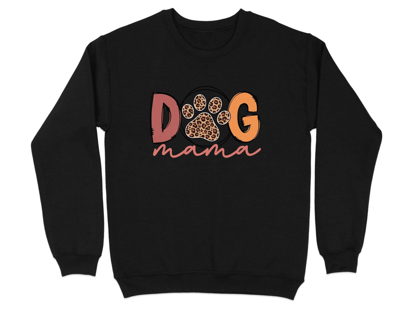 Dog Mama Paw With Leopard Print For Animal Lovers Sweater - Design & Vybe