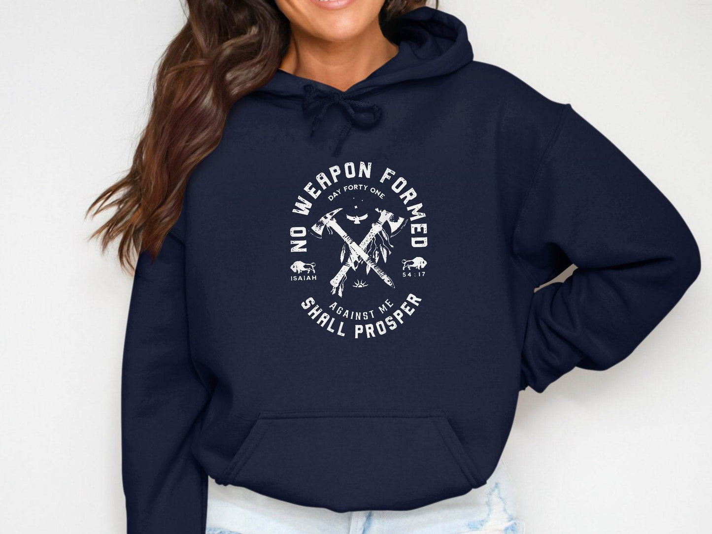 No Weapon Formed Against Me Shall Prosper Isaiah Hoodie - Design & Vybe