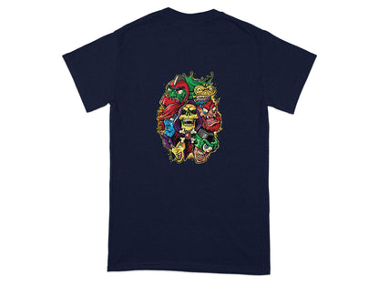 Colorful Skull and Monsters Graphic T-shirt product