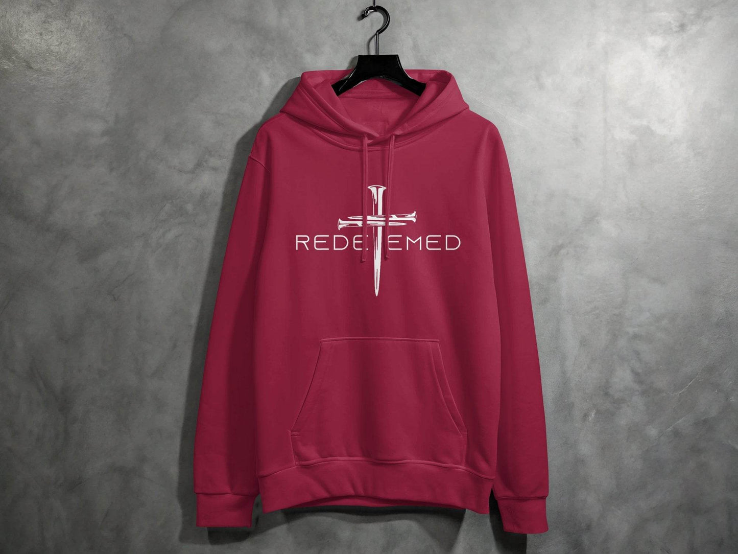 Redeemed Nails Cross Design Christian Faith Graphic Hoodie - Design & Vybe