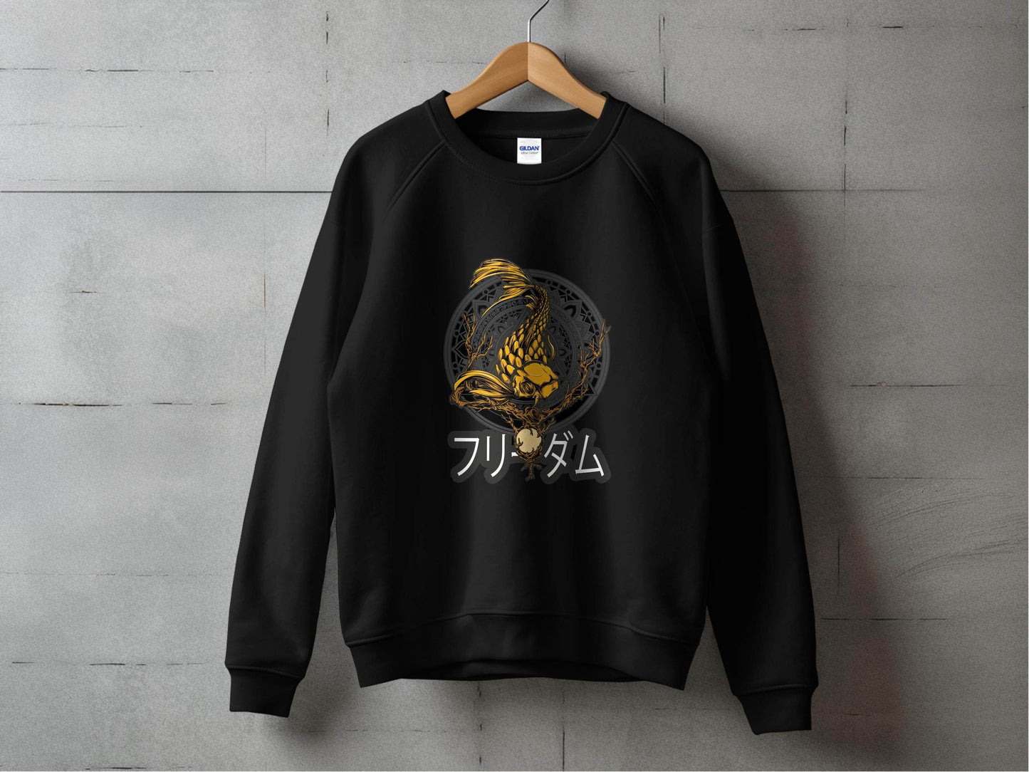 Golden Koi Fish Mandala Japanese Freedom Graphic Sweater - Design & Vybe