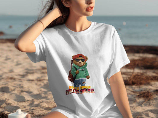 Summer Bear with Guitar Endless Summer Graphic T-Shirt - Design & Vybe