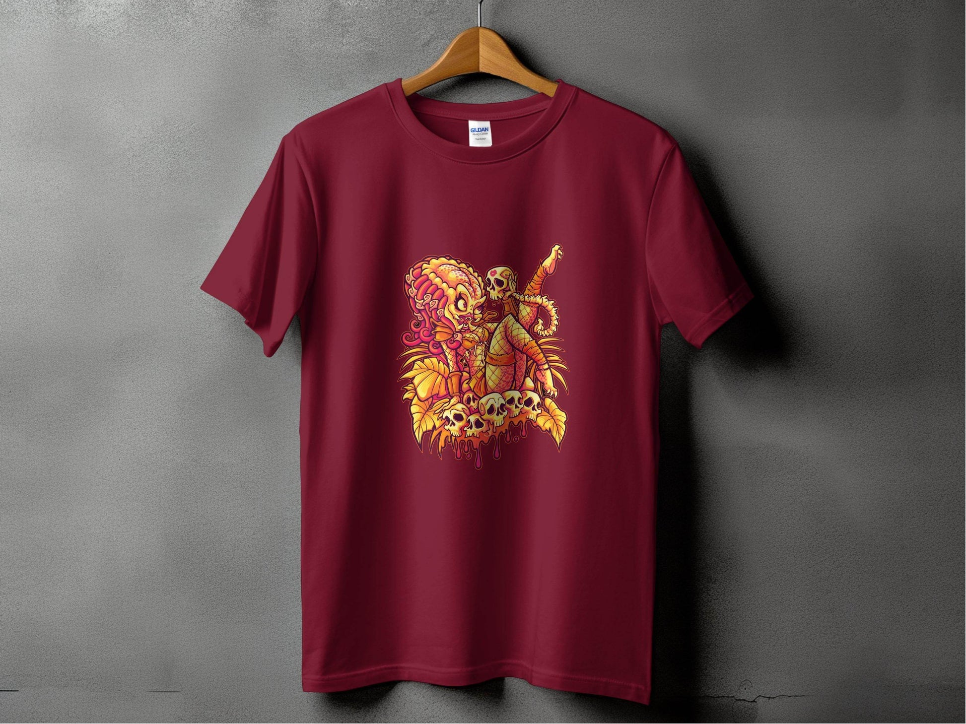 Predator Resting Atop Skulls Graphic T-Shirt - Design & Vybe