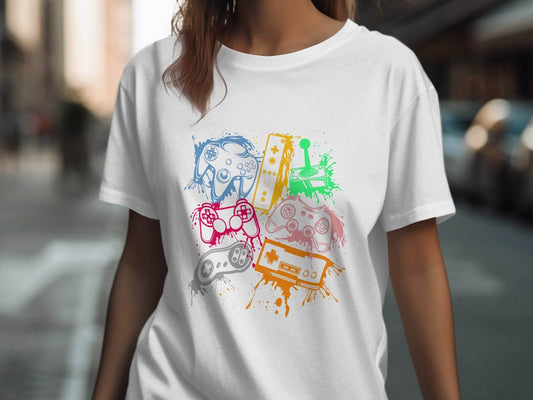 Gaming Console Joypad Colorful Style Design Artwork T-Shirt - Design & Vybe