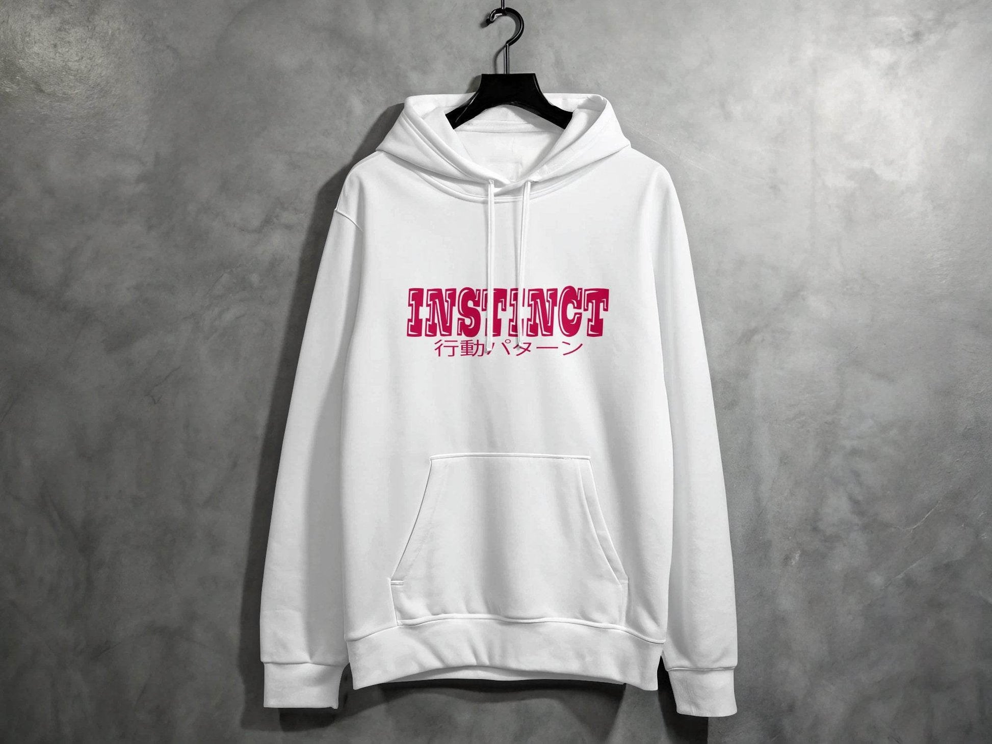 Instinct Japanese Version Text Graphic Design Hoodie - Design & Vybe