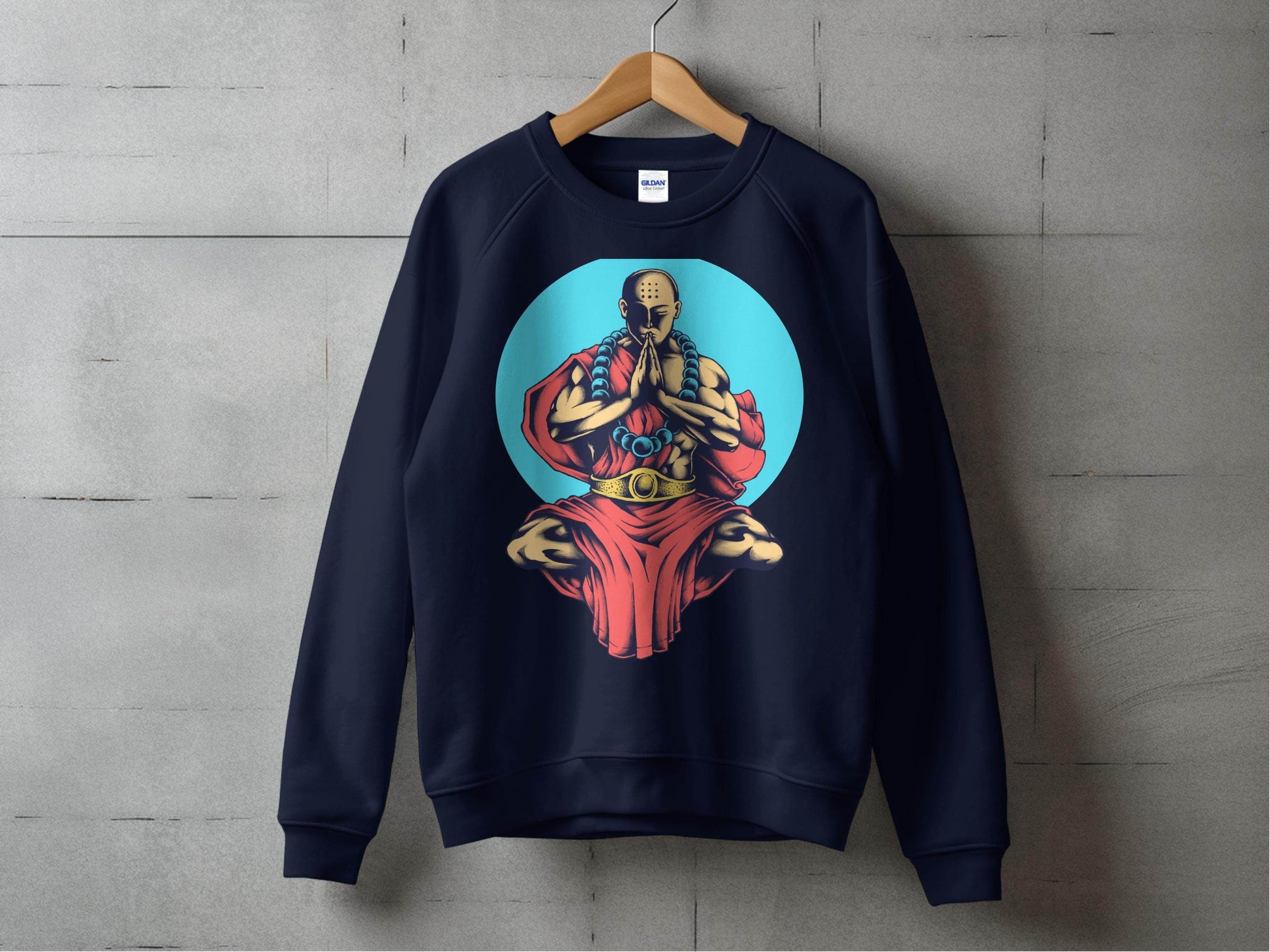 Inner Peace Meditating Monk Art Comfort Sweater - Design & Vybe