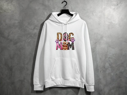 Dog Mom Cute Puppy Hearts Animal Print Design Graphic Hoodie - Design & Vybe