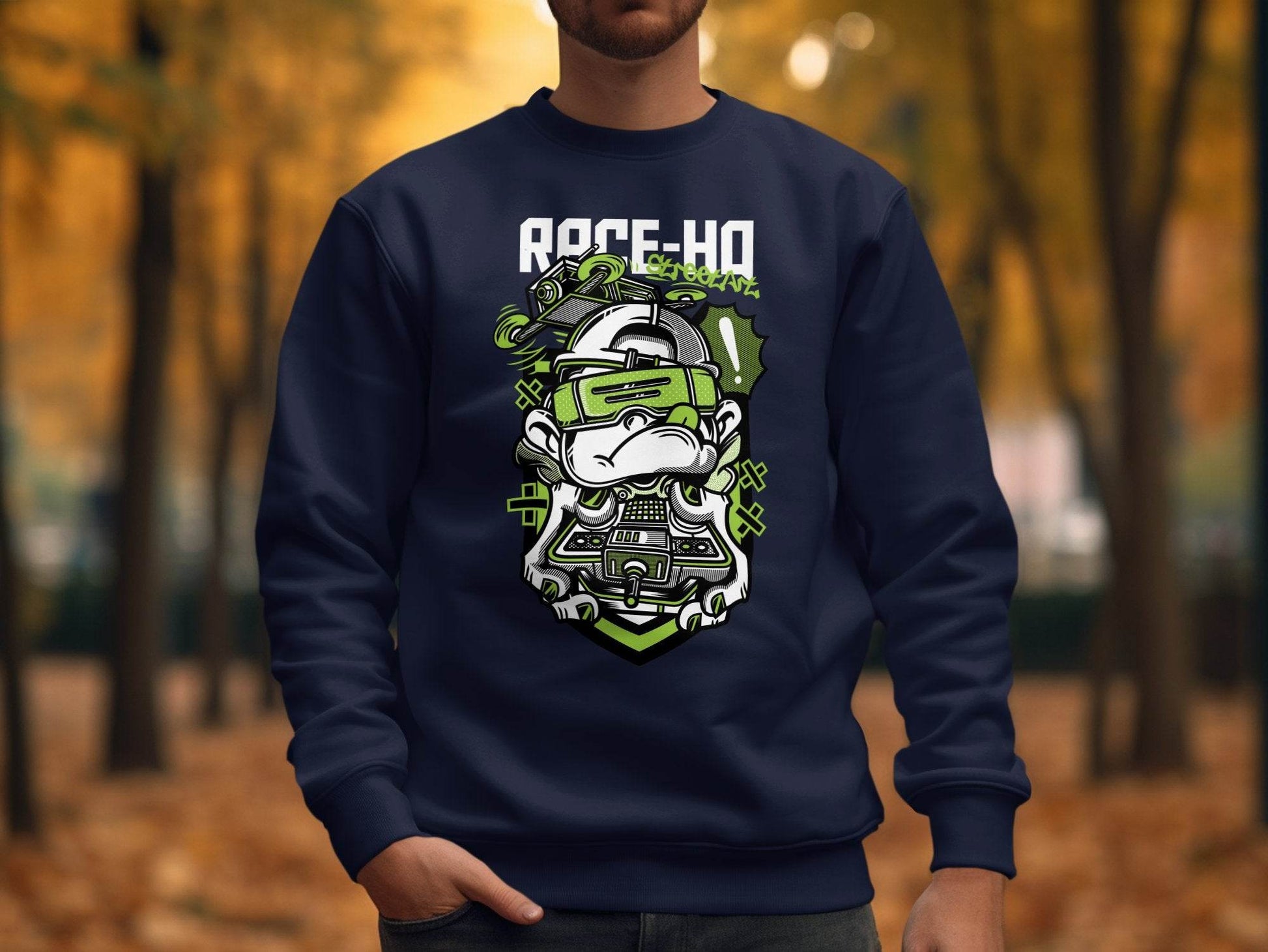 Street Art Monkey with Console Graphics Cool Sweater - Design & Vybe