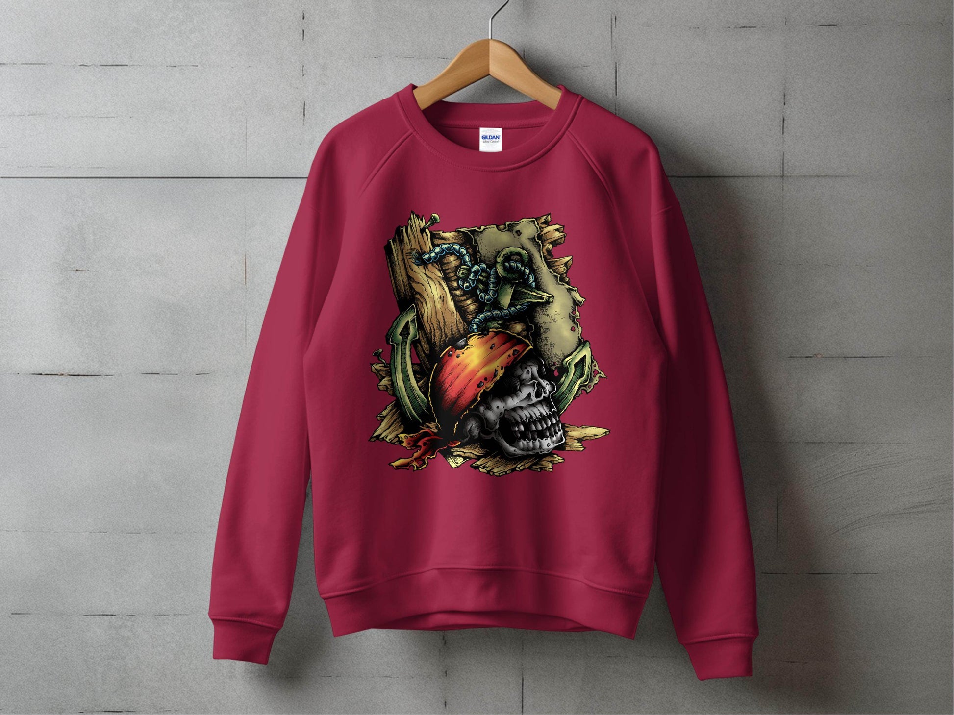 Pirate Skull with Vibrant Bandana and Anchors Sweater - Design & Vybe