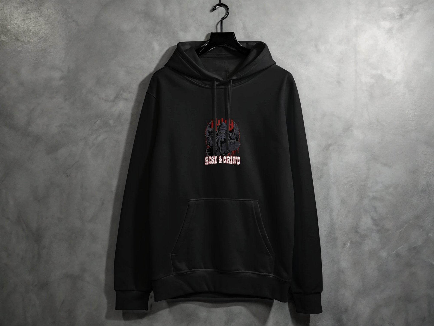 Rise and Grind Skater Monster Graphic Novelty Hoodie - Design & Vybe
