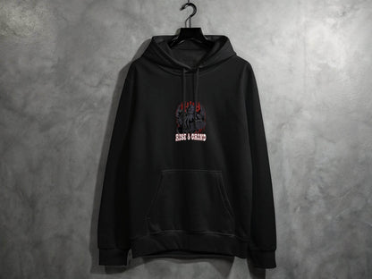 Rise and Grind Skater Monster Graphic Novelty Hoodie - Design & Vybe