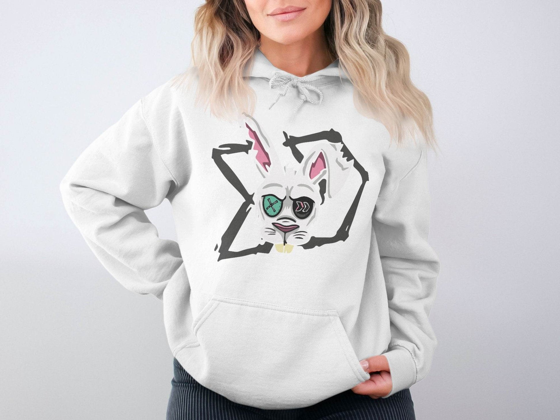 Morbid Zombie Rabbit Graphic Cool Design Hoodie - Design & Vybe