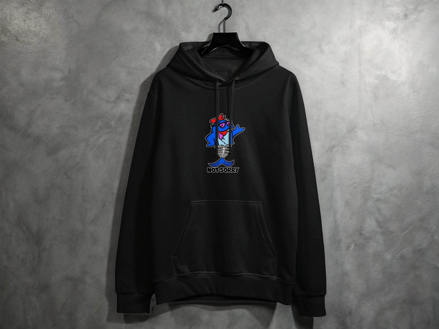 Funny Not Sorry Fish Style Skeleton With Sunglasses Hoodie - Design & Vybe