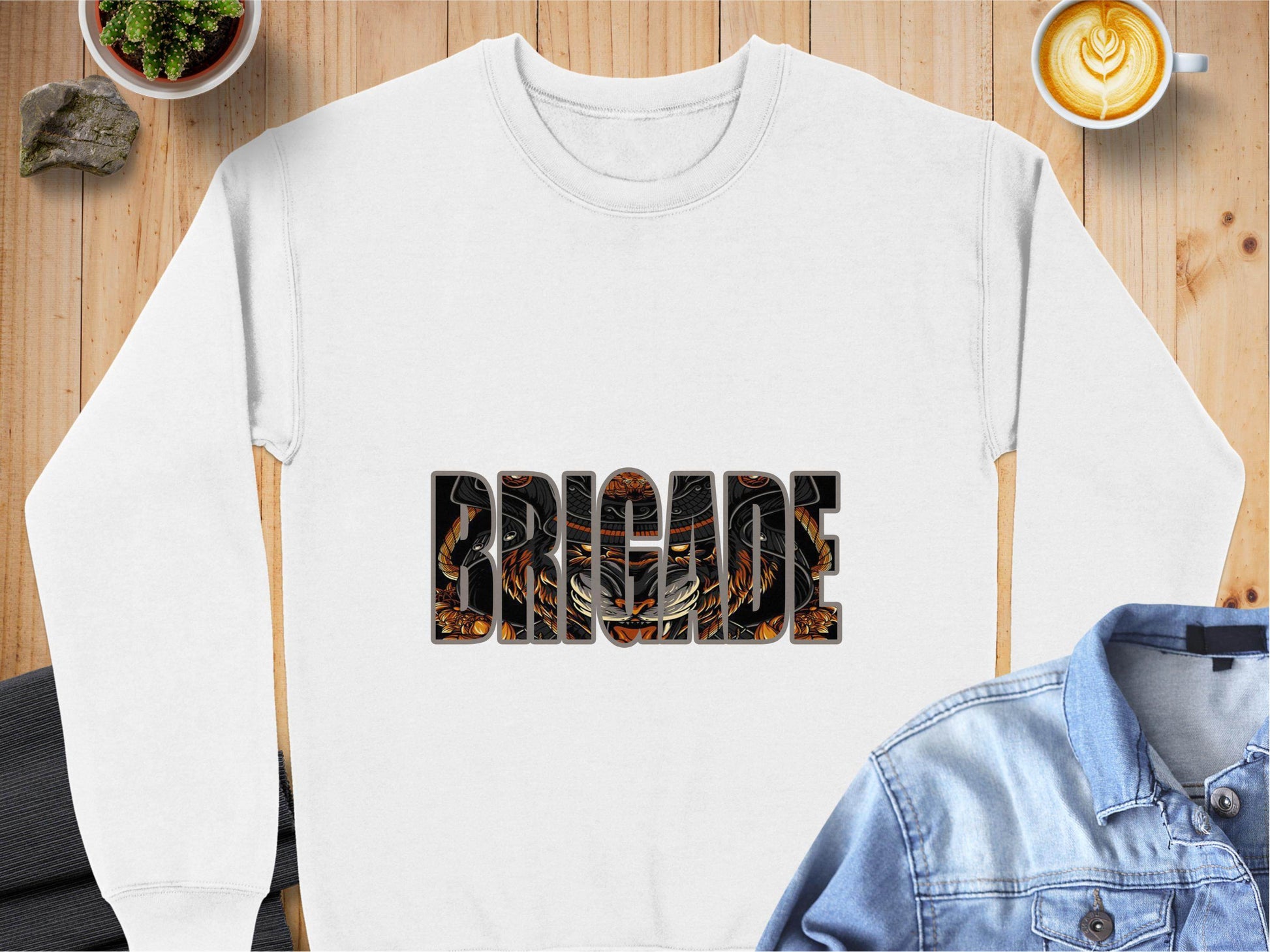 Brigade with Tiger Samurai Illustration Graphic Sweater - Design & Vybe