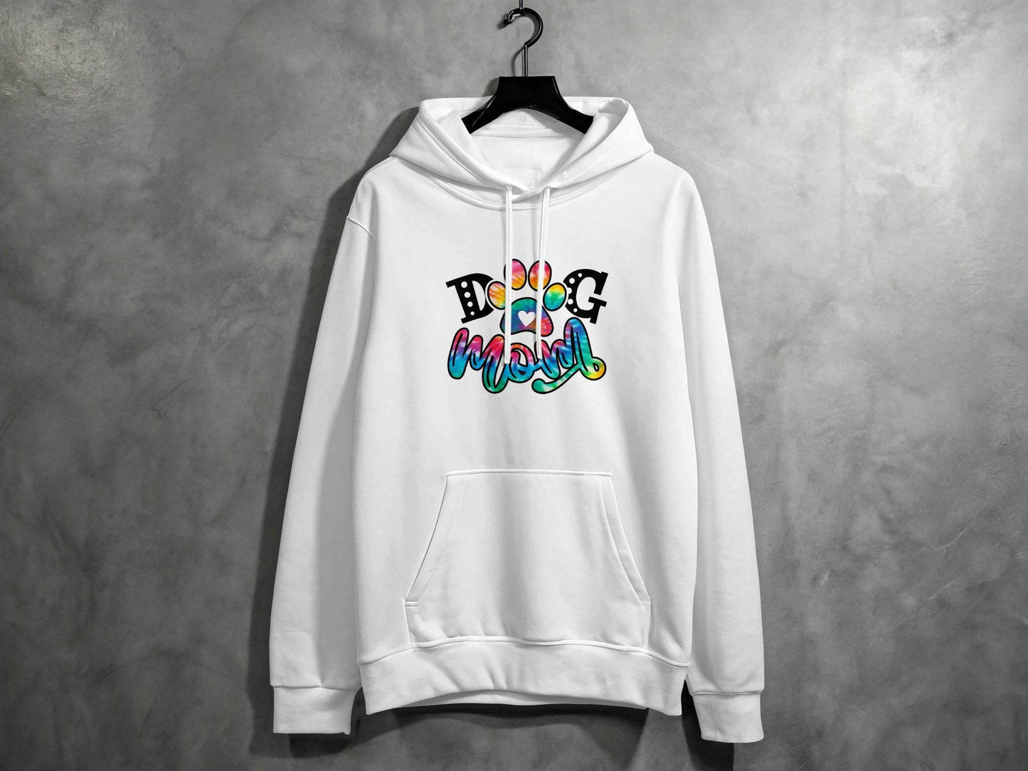 Dog Mom Paw Print Tie Dye Style Cute Graphic Design Hoodie - Design & Vybe