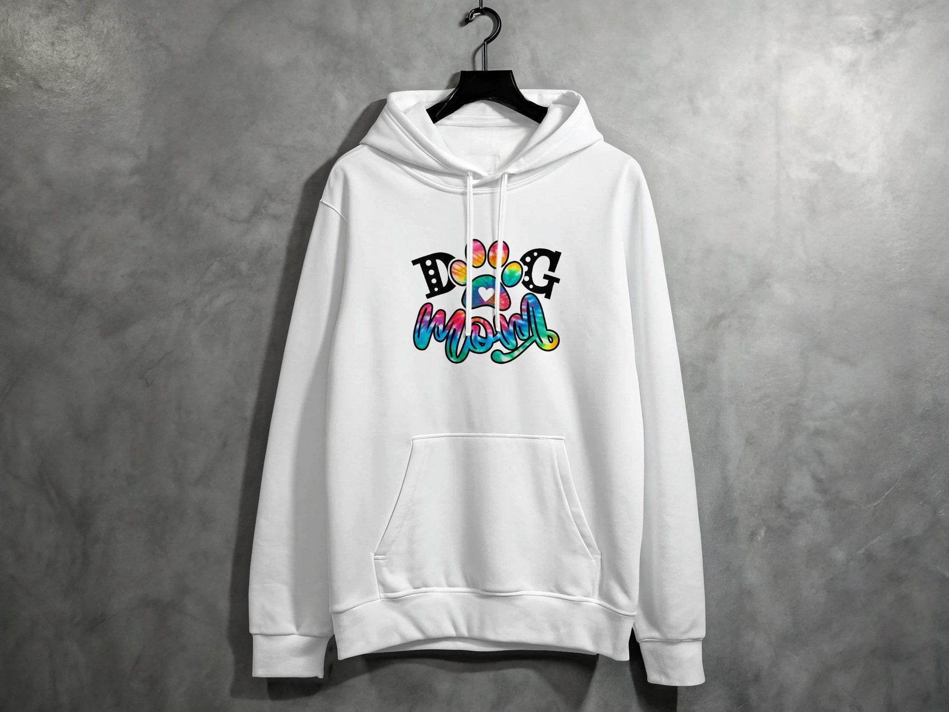 Dog Mom Paw Print Tie Dye Style Cute Graphic Design Hoodie - Design & Vybe