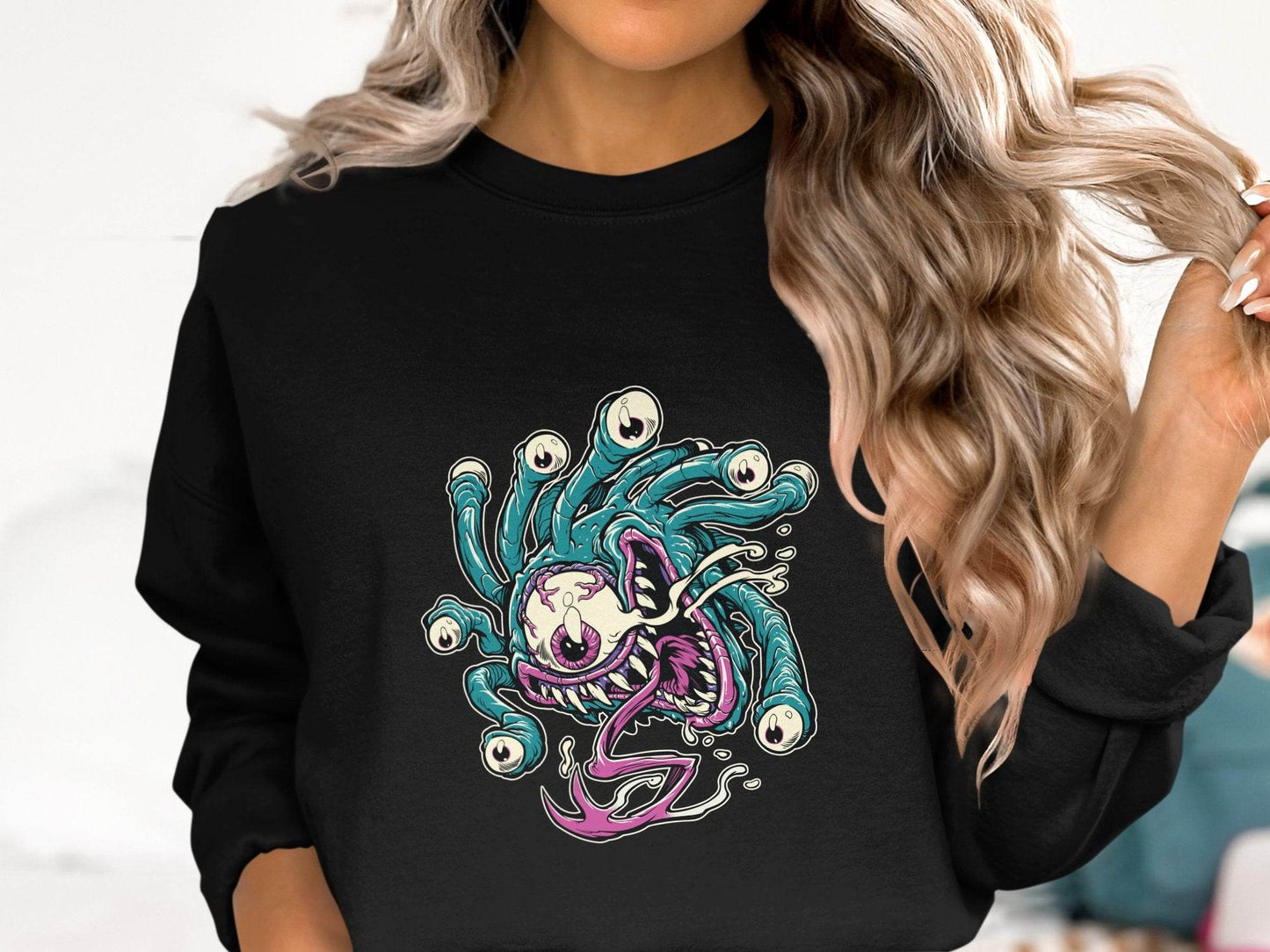 Eye Monster Colorful Fantasy Illustration Graphic Sweater - Design & Vybe