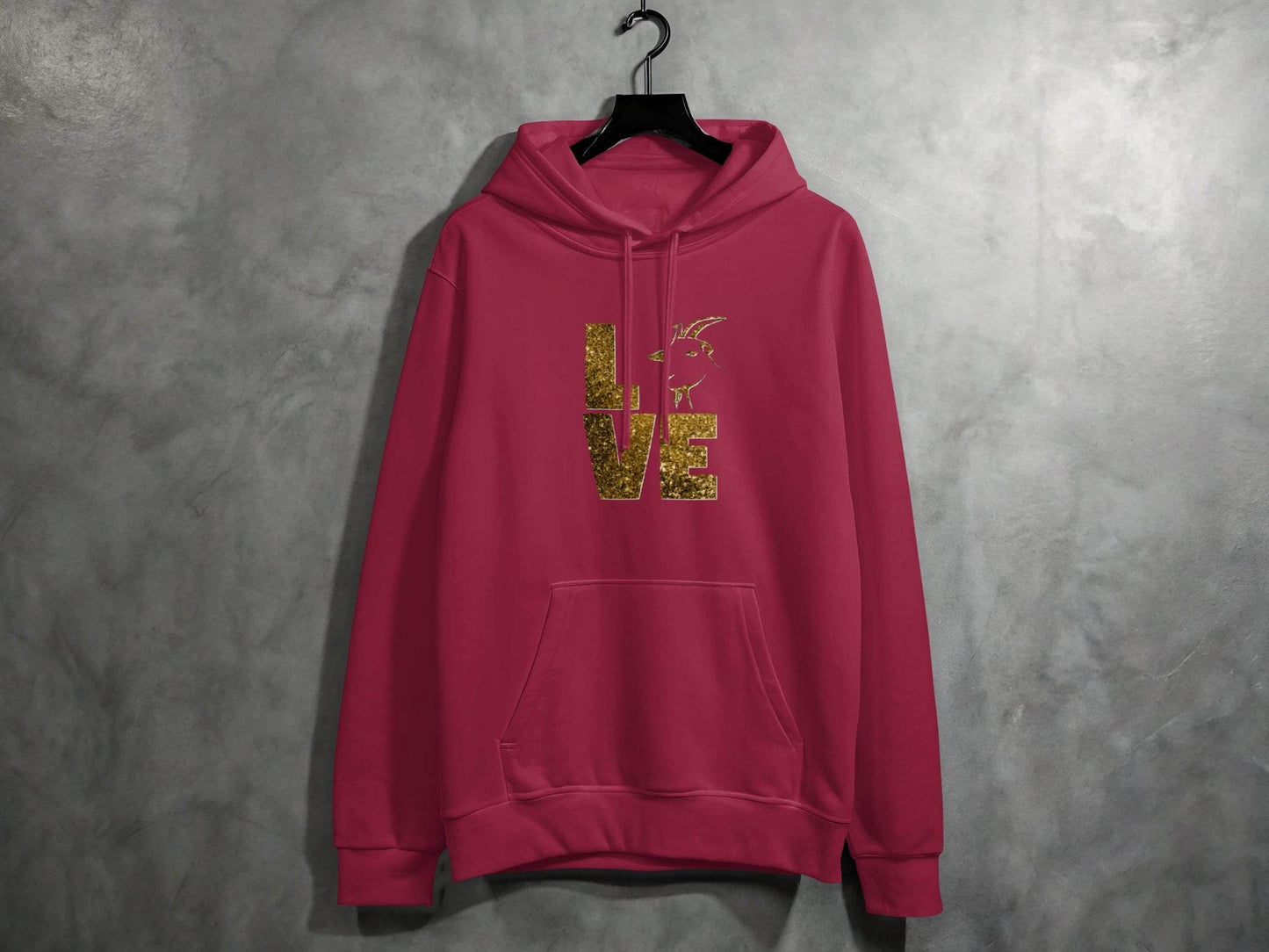 Love Goat Glitter Fun Trendy Hoodie - Design & Vybe
