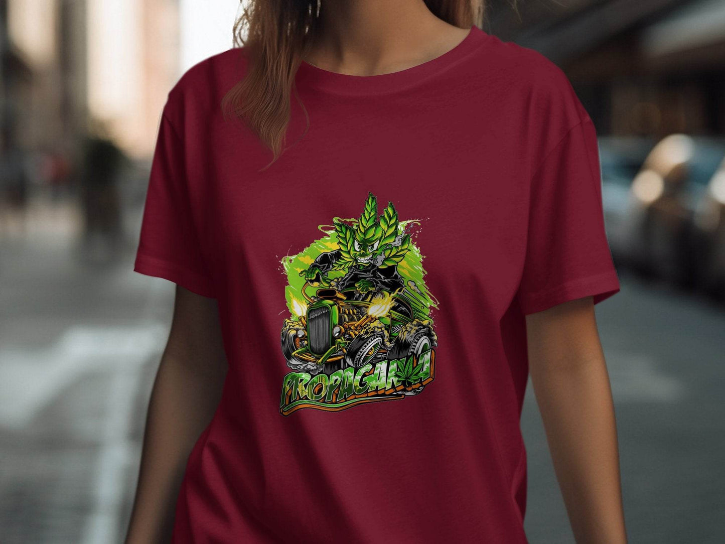 Propaganja Leaf Hot Rod Rider Graphic Print Design T-Shirt - Design & Vybe