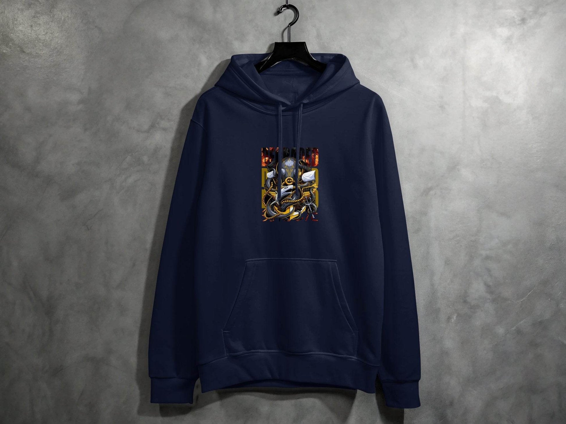 Degraded Design with Shark Anchor Octopus Artwork Hoodie - Design & Vybe