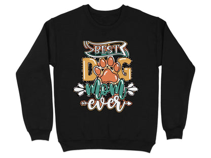 Best Dog Mom Ever Pet Paw Print Design Graphic Sweater - Design & Vybe
