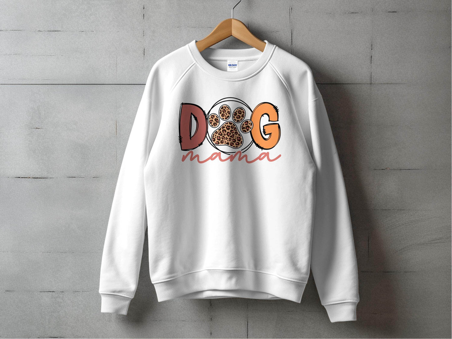 Dog Mama Paw With Leopard Print For Animal Lovers Sweater - Design & Vybe
