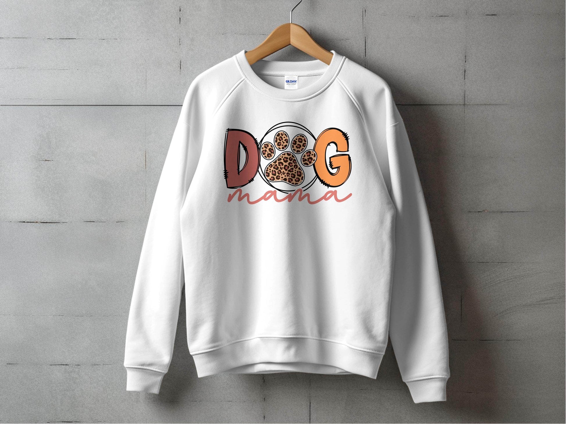 Dog Mama Paw With Leopard Print For Animal Lovers Sweater - Design & Vybe