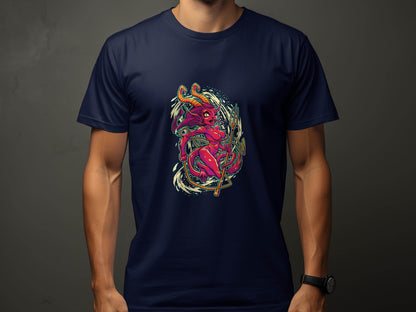 Fiery Temptress Devil Girl Art With A Pitchfork T-Shirt - Design & Vybe
