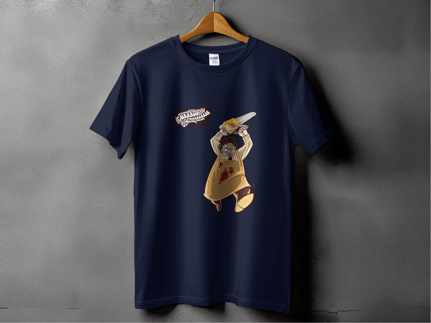 Horror Movie Villain with Chainsaw Illustration T-Shirt - Design & Vybe