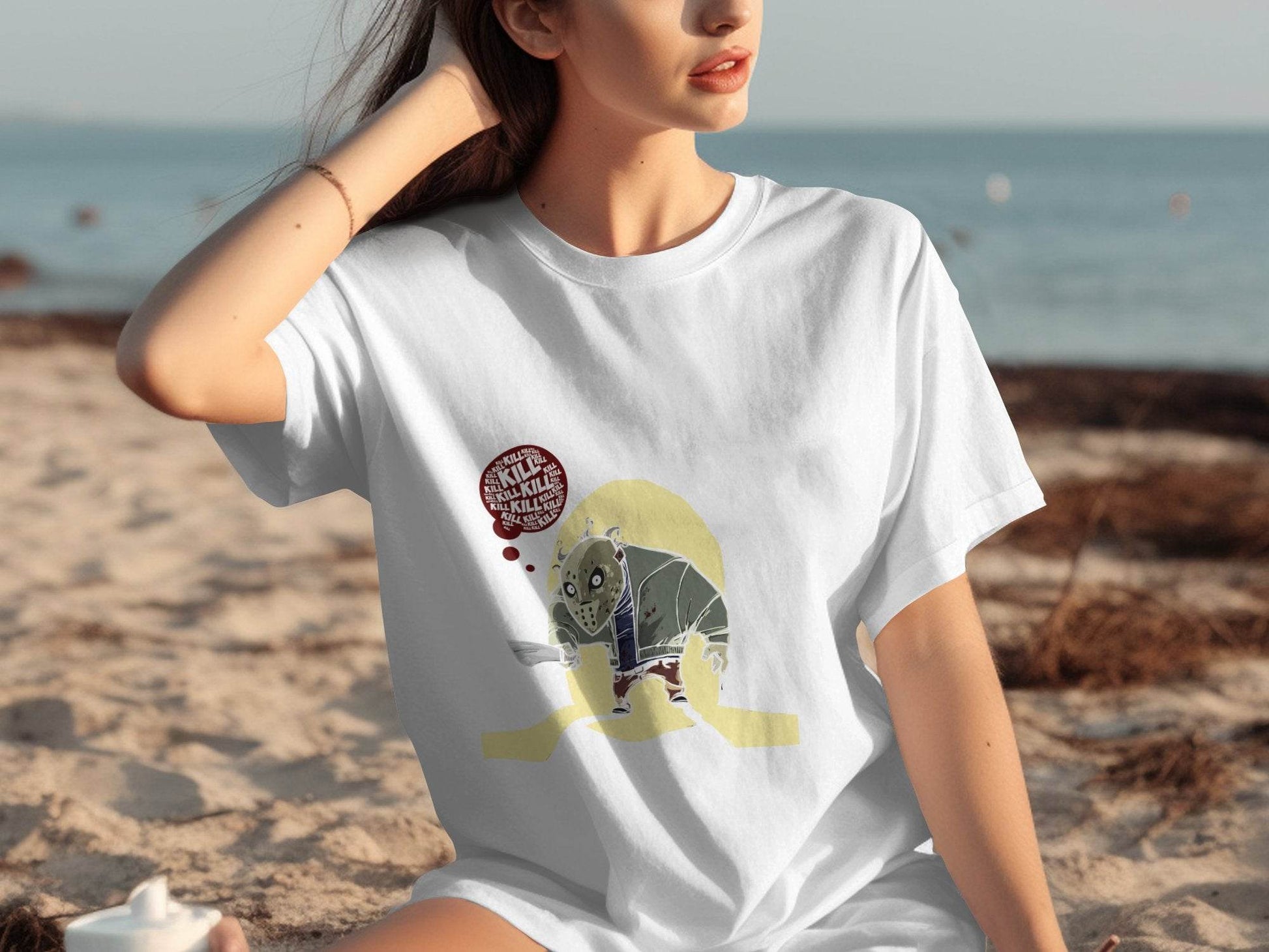 Jason Voorhees Kill Thoughts Friday Horror Movie T-Shirt - Design & Vybe