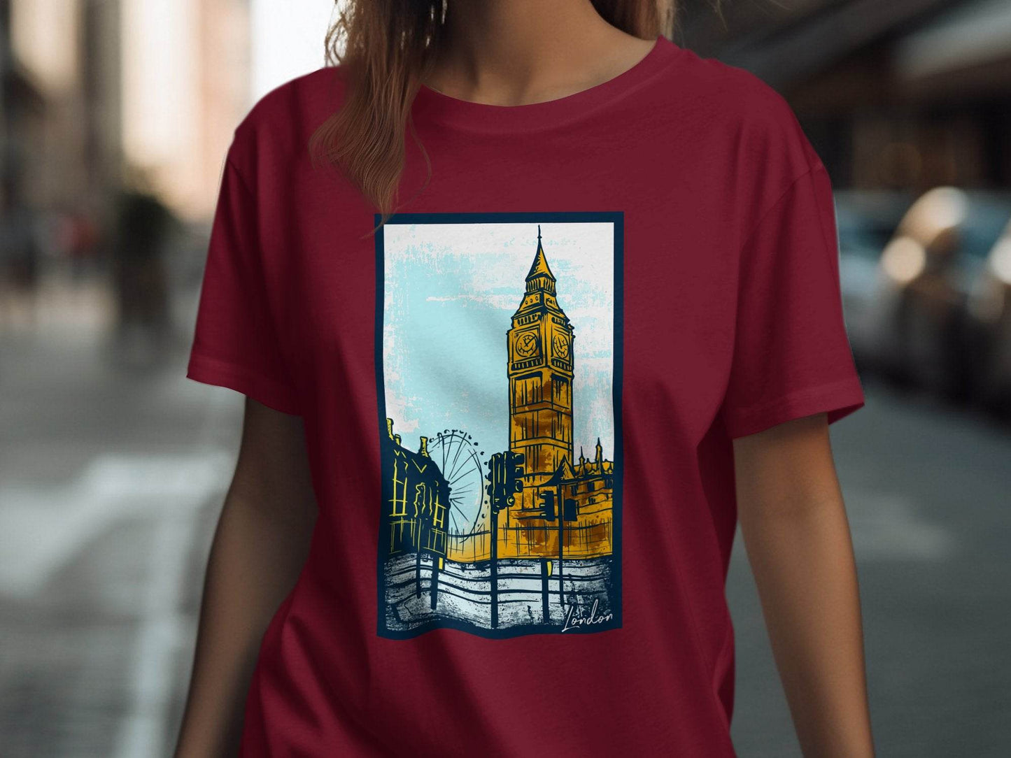 Iconic Big Ben and London Eye Graphic T-Shirt - Design & Vybe