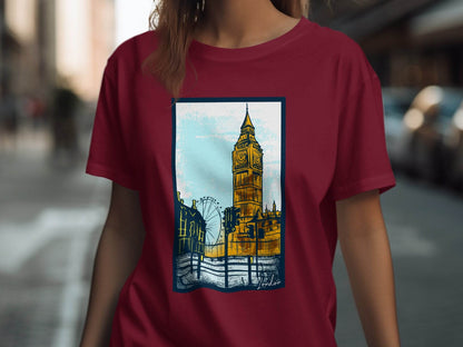 Iconic Big Ben and London Eye Graphic T-Shirt - Design & Vybe
