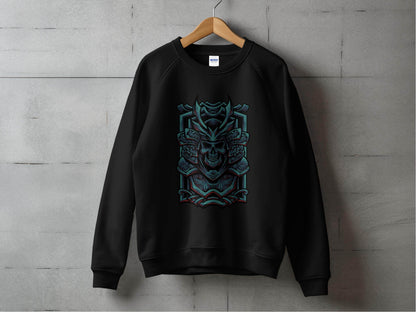 Menacing Samurai Skull Design Graphic Sweater - Design & Vybe