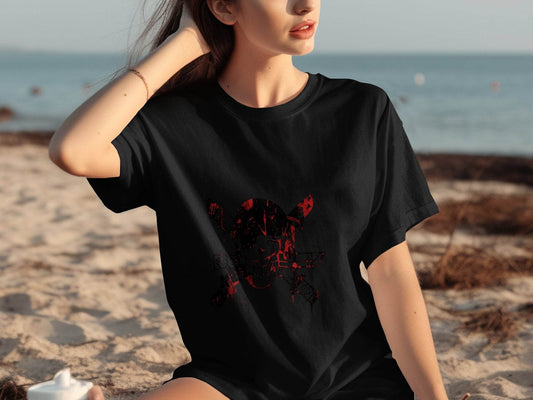 Pirate Symbol with Bloody Swords Skull Artistic Design T-Shirt - Design & Vybe