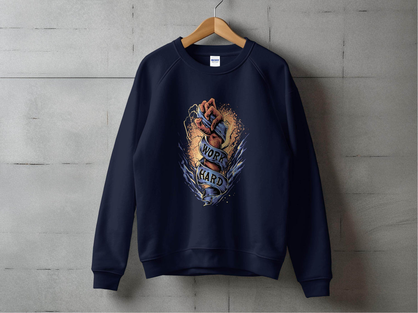 Motivational Work Hard Graphic Printed Sweater - Design & Vybe