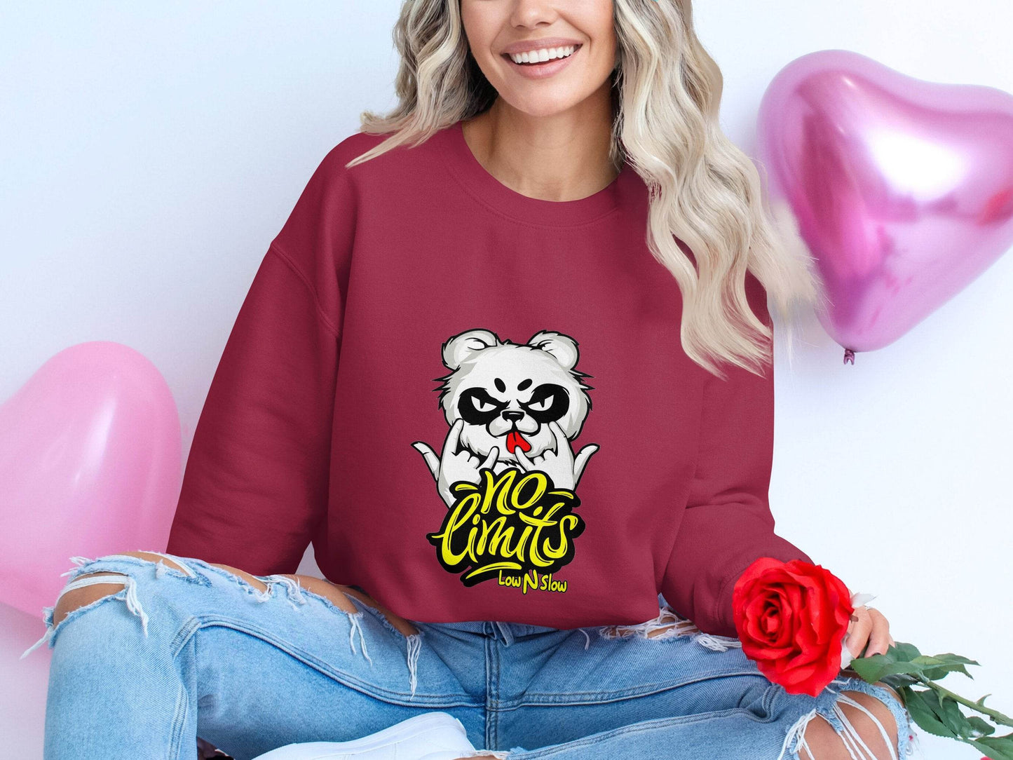 No Limits with Cool Panda Low N Slow Graphic Sweater - Design & Vybe