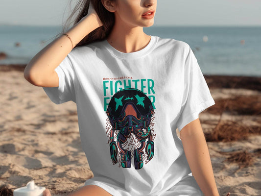 Retro Fighter Pilot Graphic SciFi Illustration T-Shirt - Design & Vybe
