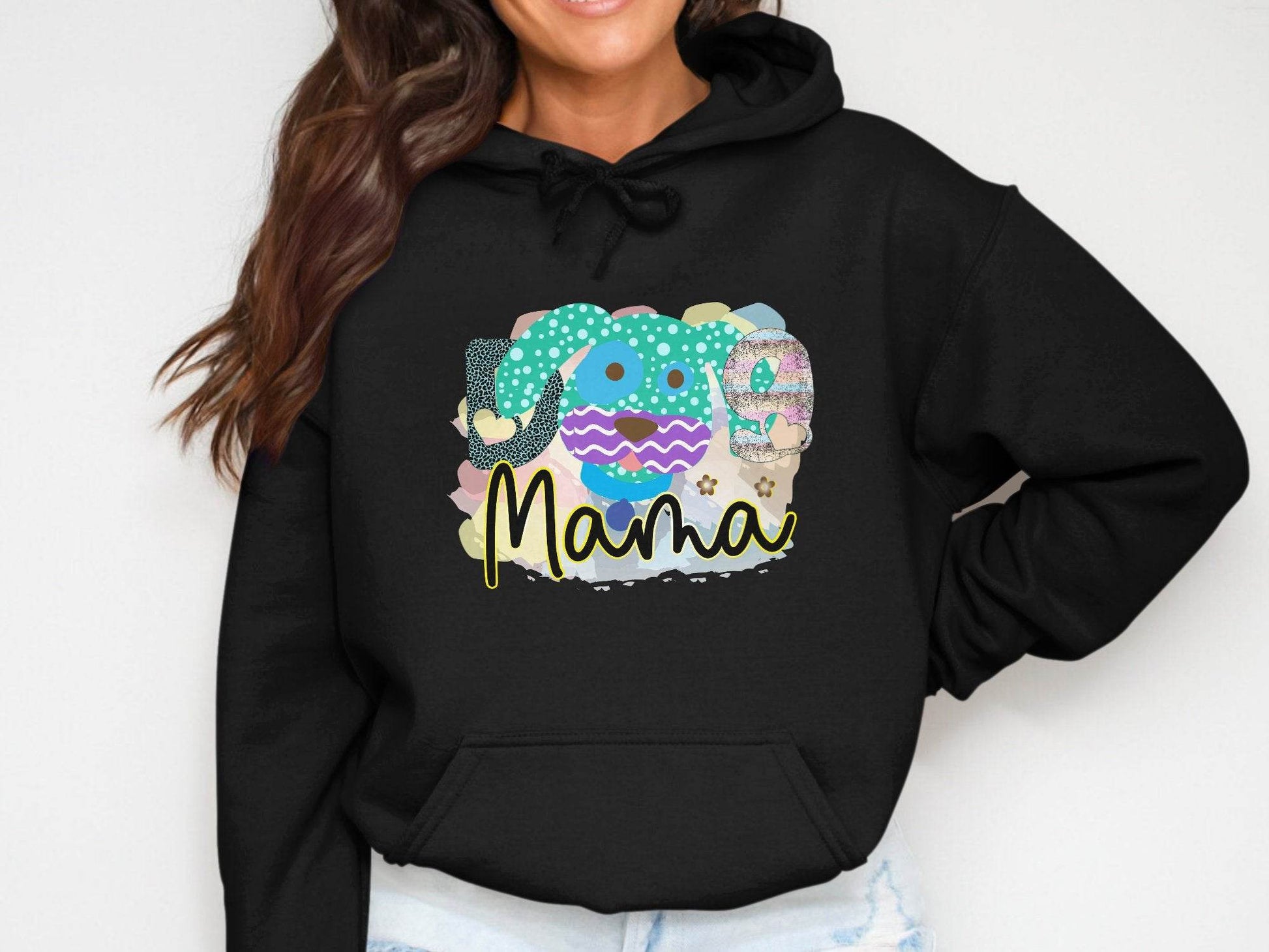 Dog Mama Colorful Graphic Design Great Gift Idea Hoodie - Design & Vybe