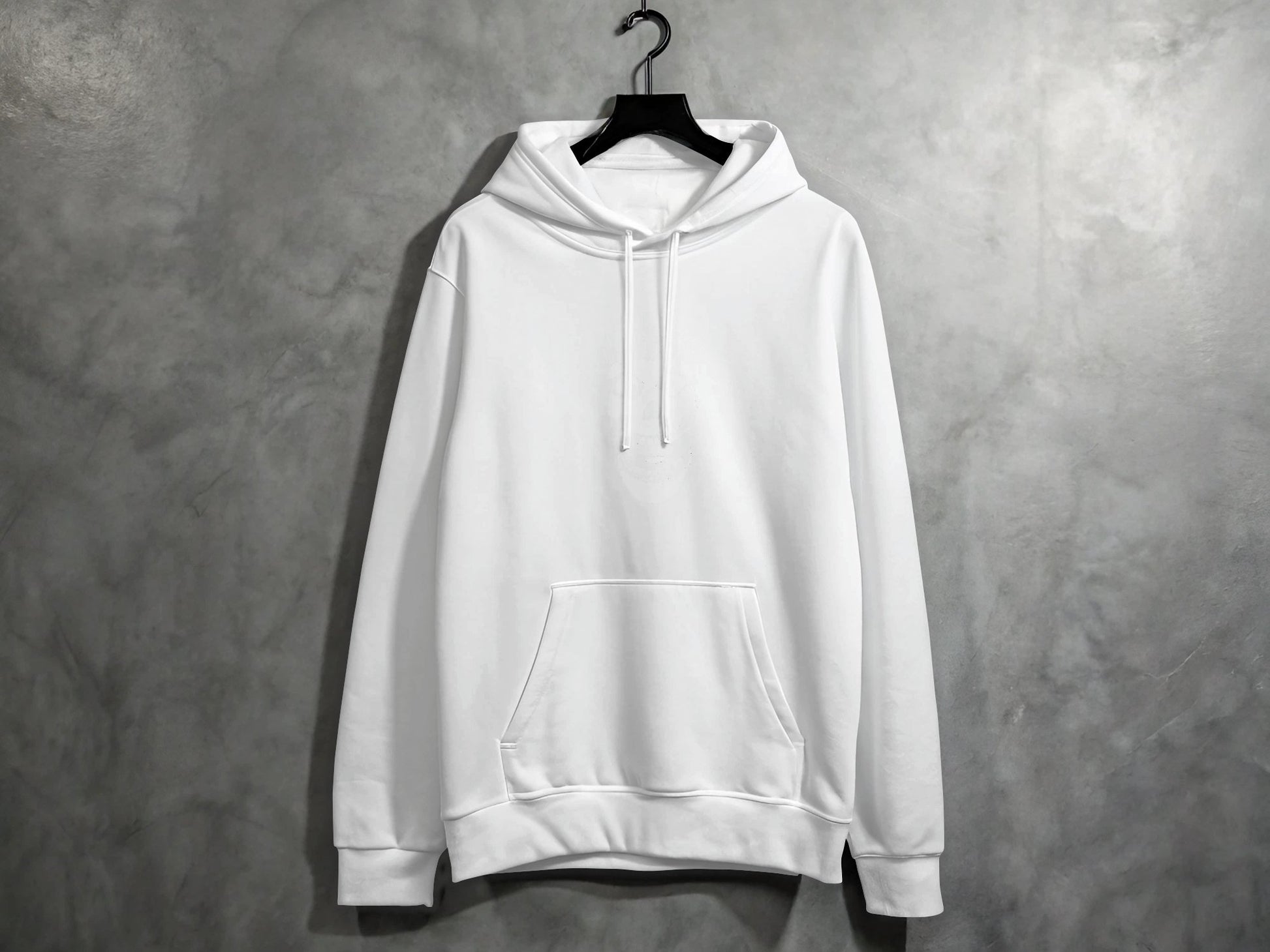 Cozy White Hooded Sweatshirt with Pocket Hoodie product type